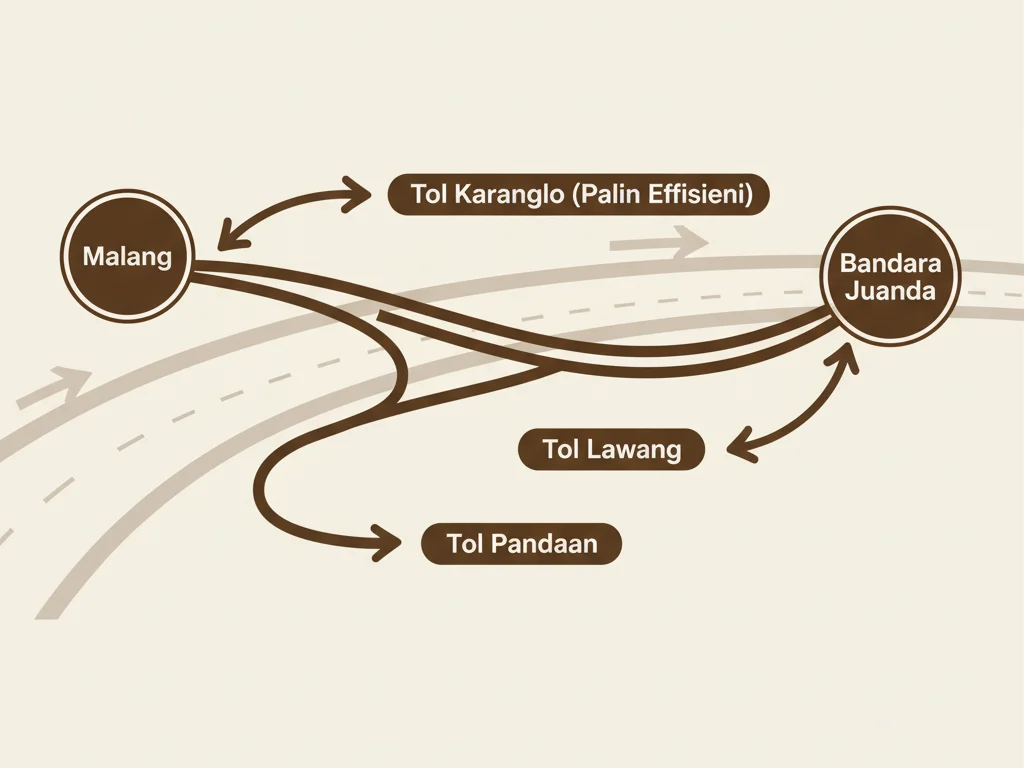 Ilustrasi perjalanan carter Malang Juanda via Tol Panjang