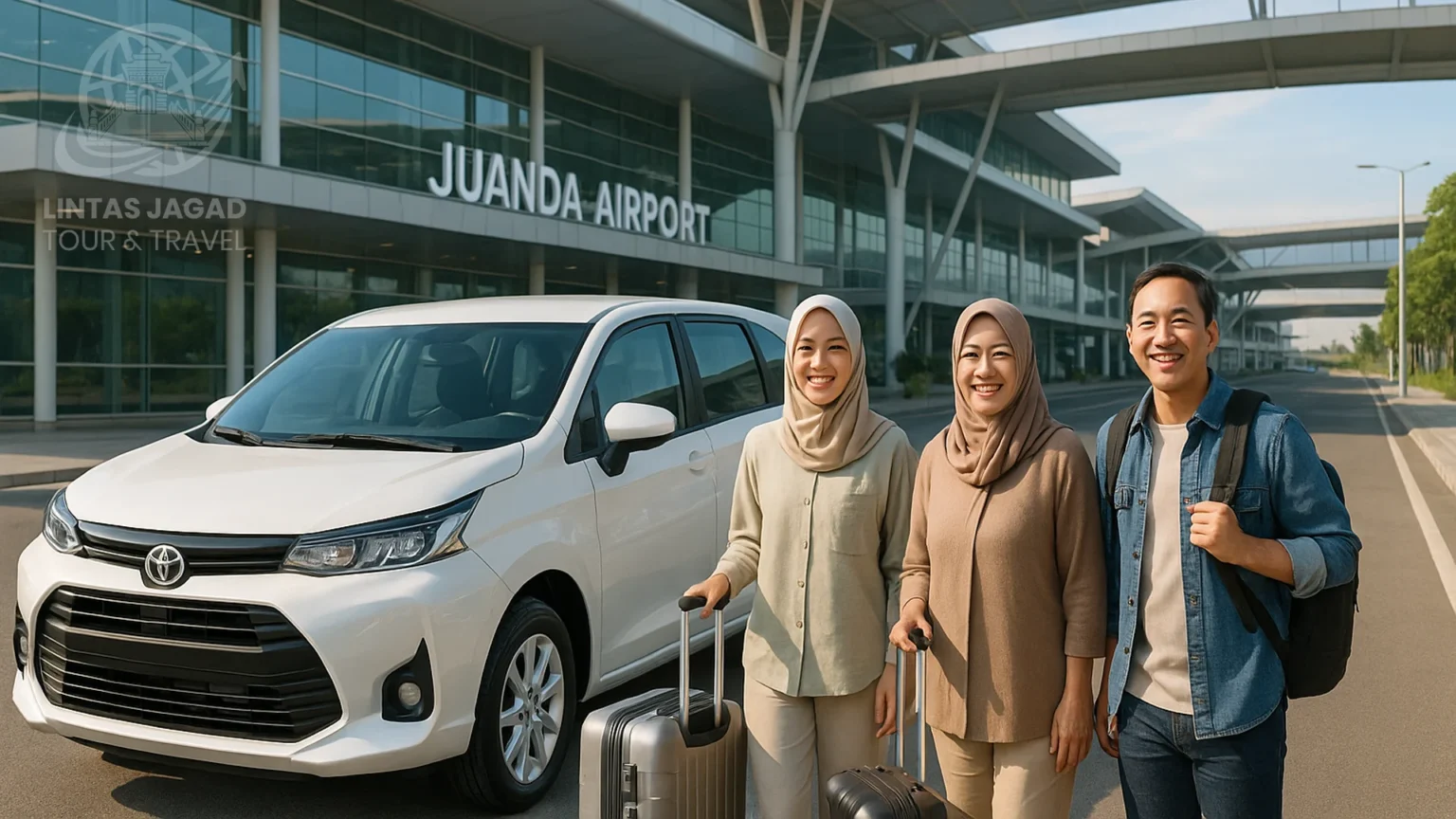 Armada Lintas Jagad mengantar penumpang di Bandara Juanda